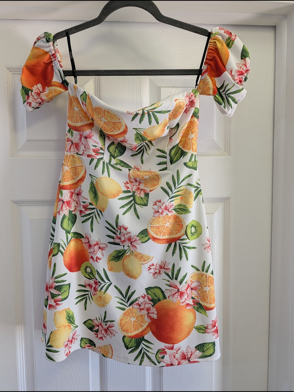 Forever 21 Tropical Orange & Lemon Summer Mini Dress Size S